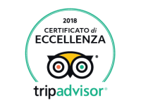 Certificato di Eccellenza 2018 di TripAdvisor, simbolo di qualità e soddisfazione dei clienti.